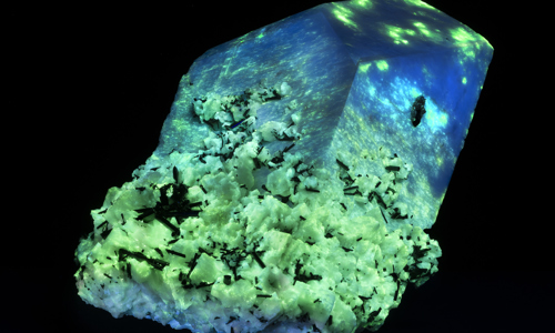 Fluorescent mineral under UV light.