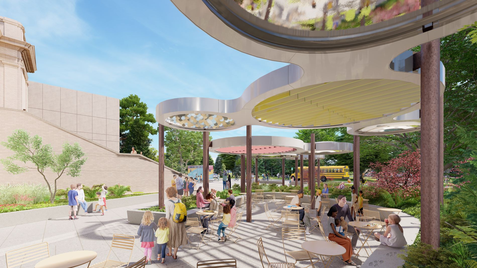 east plaza rendering outside of Museum