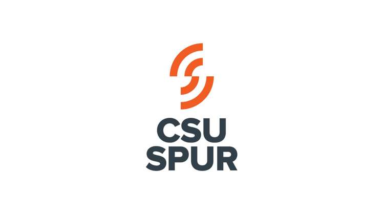 Orange arches over text reading CSU SPUR