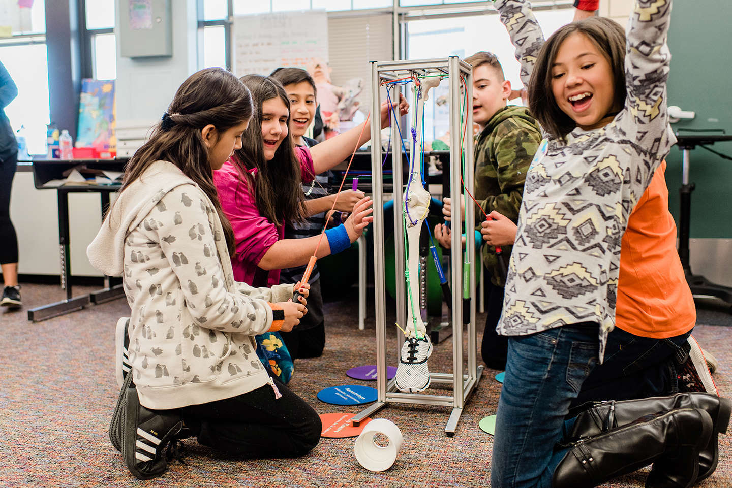 Children explore Wonder Workshop "Body Systems in Motion"