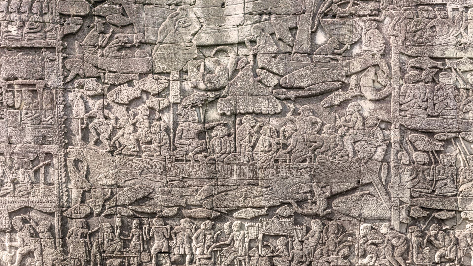 28 Scenes Of Everyday Life From The Bayon Bas Reliefs Edit