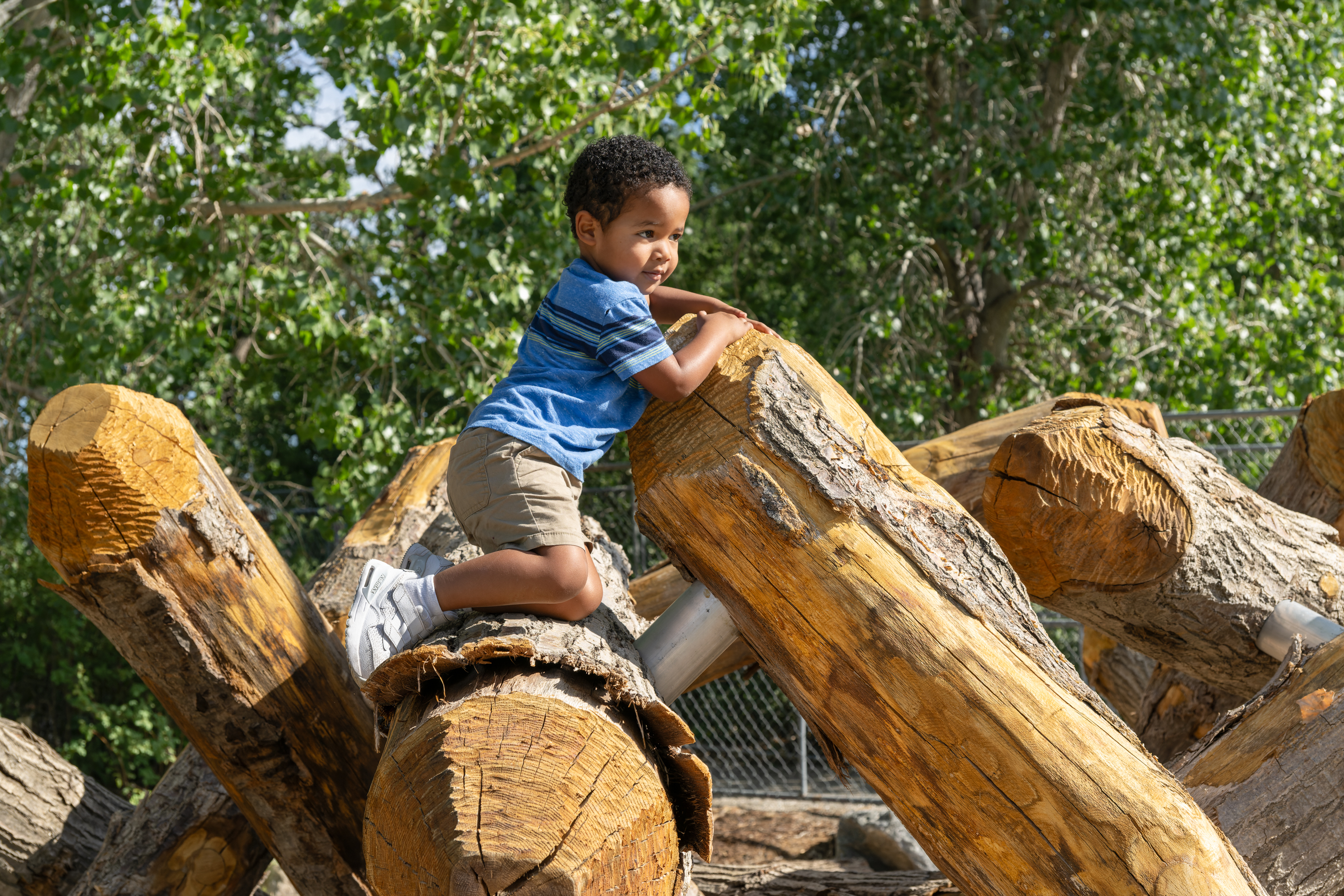 Boy playing at Nature Play