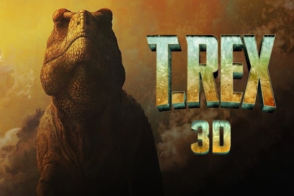 "T.REX 3D" in text next to a T.rex figure 