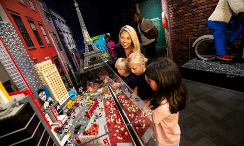 Guests looking at exhibit